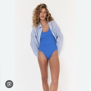 H&M padded, high leg one piece swimsuit, size medium